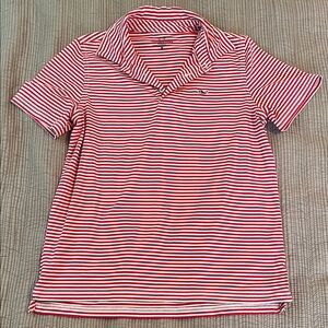Vineyard Vines Red and White Striped Sankaty Polo Shirt